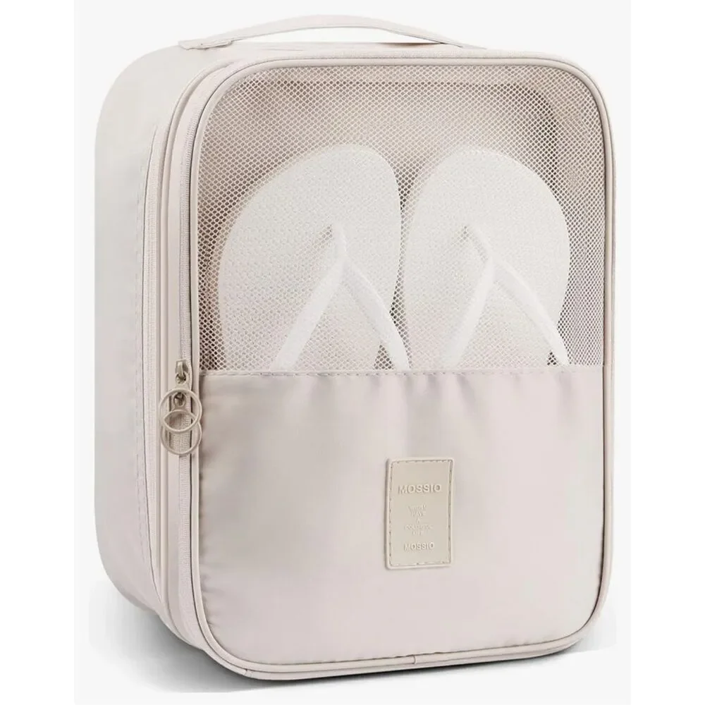 Mossio Shoe Bag Travel Daily Use Storage Pouch Organizer Beige Unisex Luggage